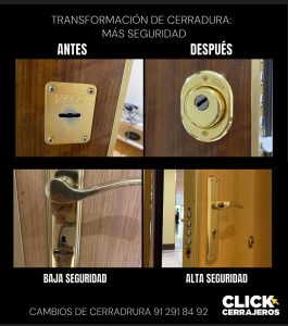 Transformación cerradura en Madrid Click cerrajeros